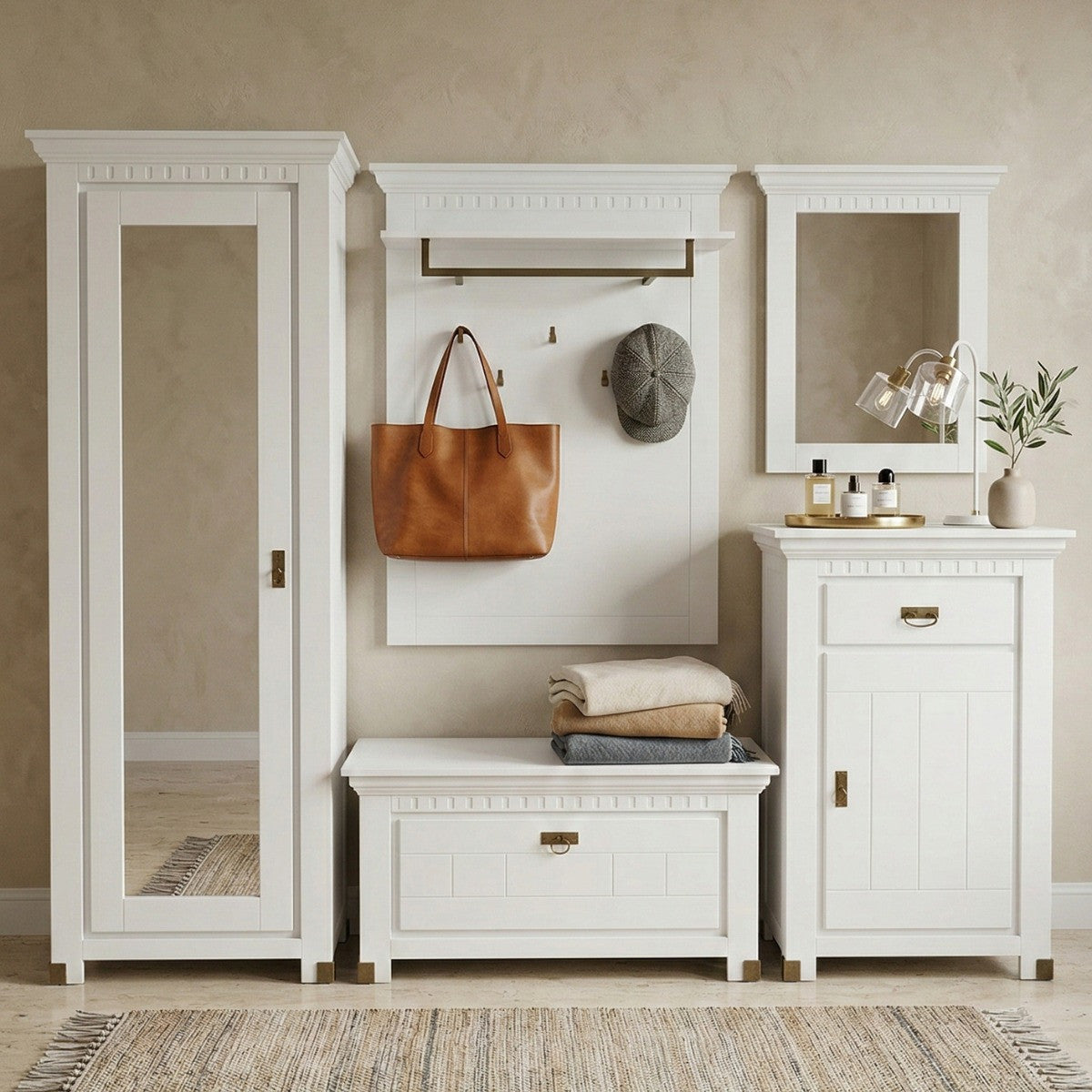 Comoda Cu 1 Usa Si 1 Sertar Saint Tropez Alb, Vopsit, 77.8 Cm