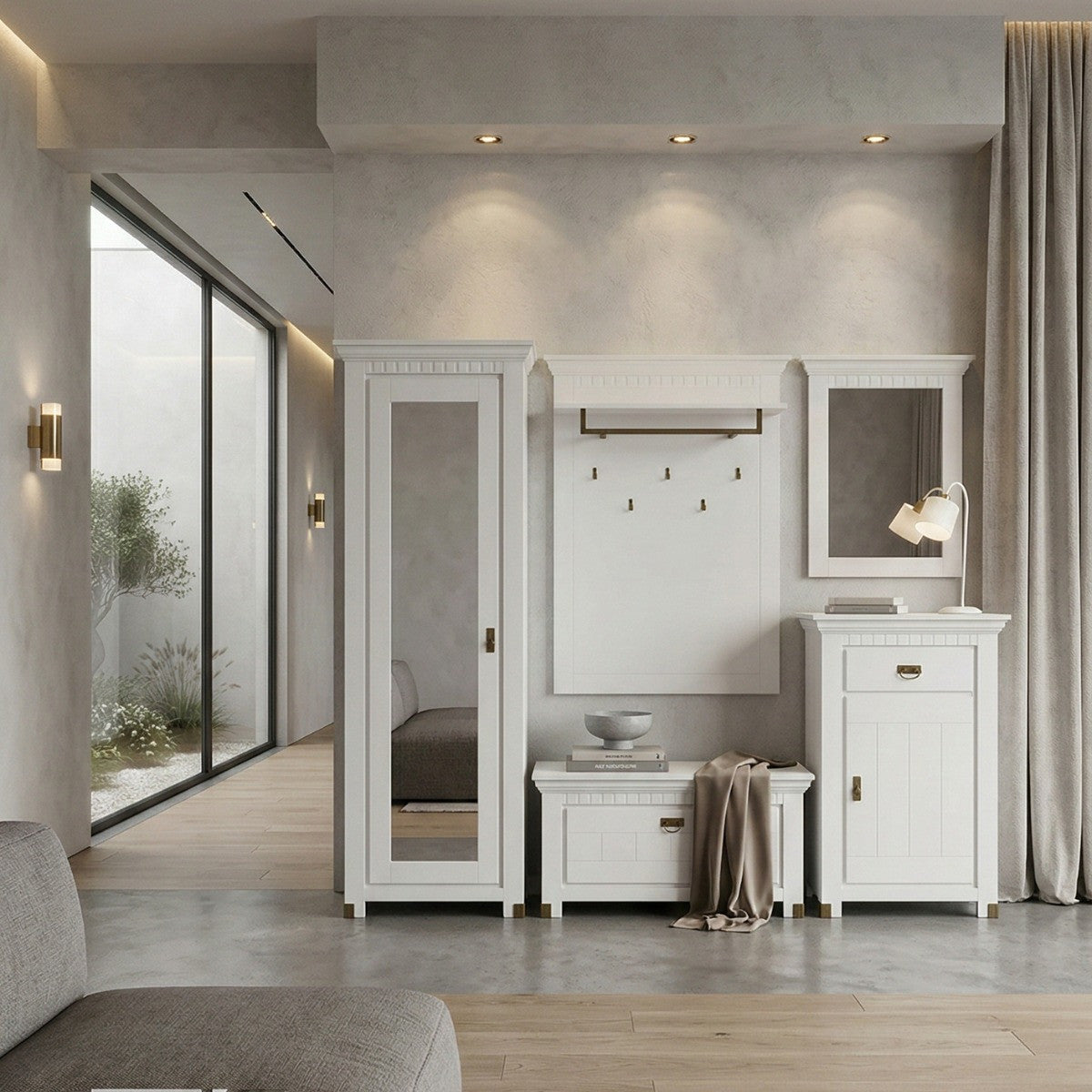 Rama Oglinda Saint Tropez Alb, Vopsit 70 Cm