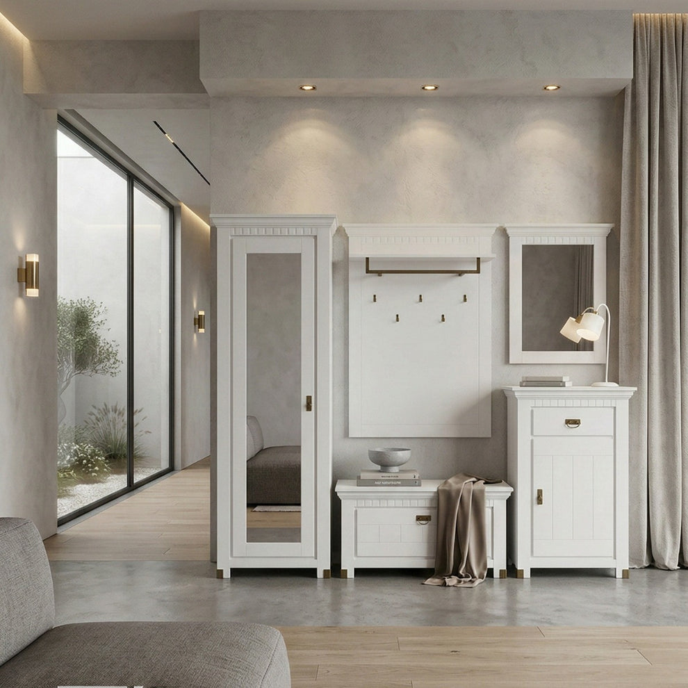 Rama Oglinda Saint Tropez Alb, Vopsit 70 Cm