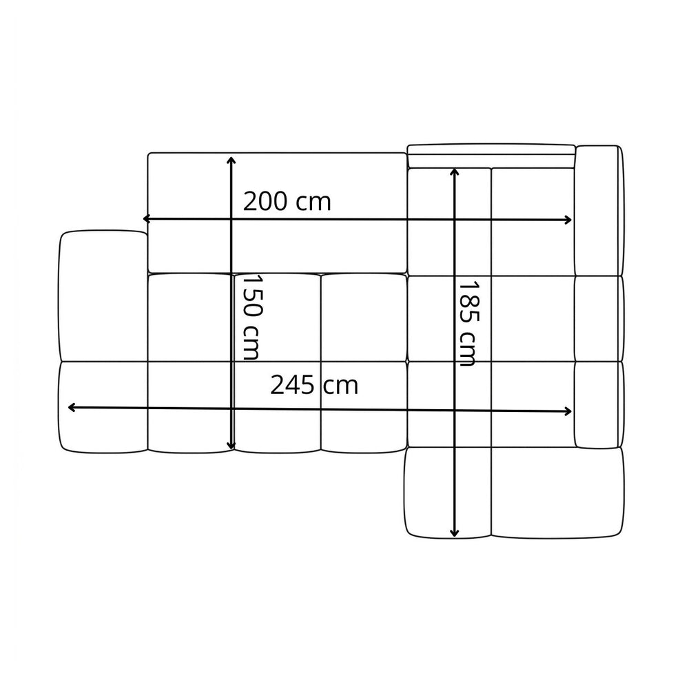 Coltar Extensibil Stanga Luna, Lada Depozitare, 5 Locuri, Onyx 3 Linen, 270 Cm