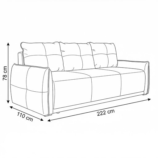 Canapea Extensibila Jojo, Lada Depozitare, Gusto 61, 222 Cm