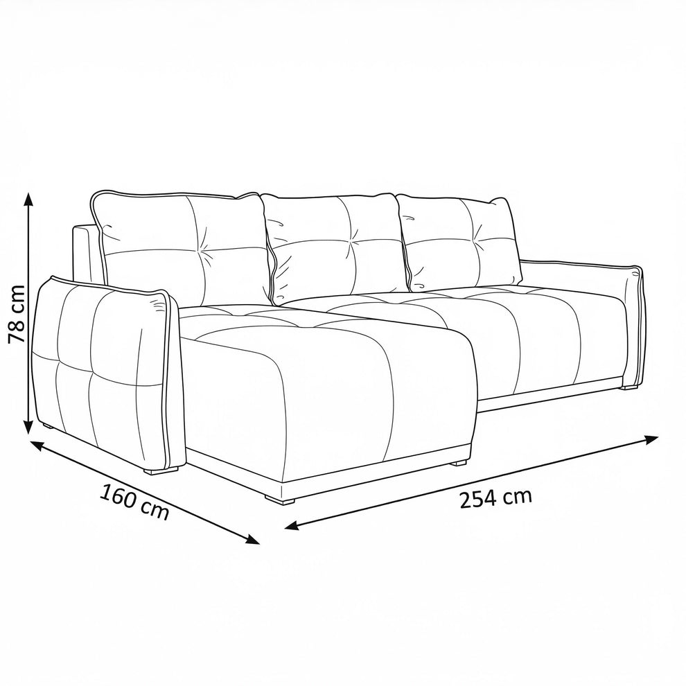 Coltar Extensibil Jojo, Lada Depozitare, Interschimbabil Stanga/Dreapta, Luis 2, 254 Cm