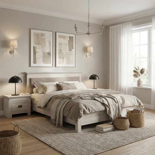 Pat Dormitor Casablanca Loft, Dimensiune Saltea 180 x 200 Cm, Cu Tablie Tapitata, Gri