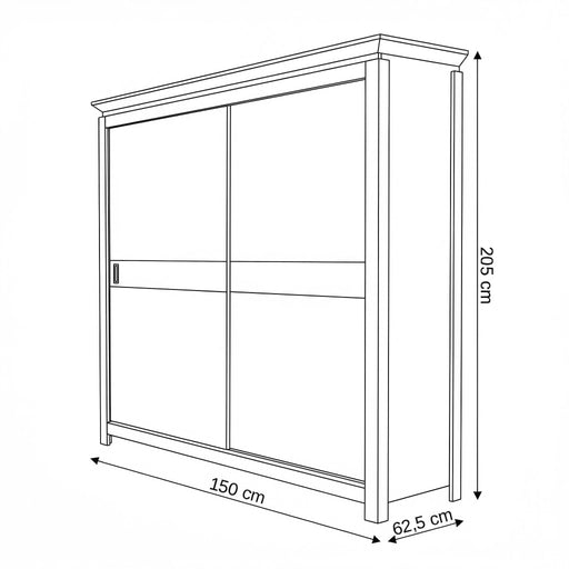 Set Dormitor Casablanca Loft, Pat Cu Dimensiune Saltea 180 X 200, Dulap De 150 Cm, 2 Noptiere