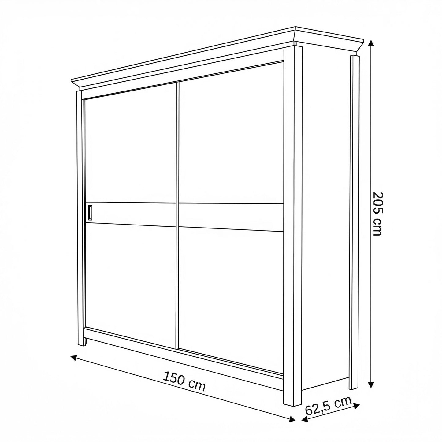 Set Dormitor Casablanca Loft, Pat Cu Dimensiune Saltea 140 X 200, Dulap De 150 Cm, 2 Noptiere