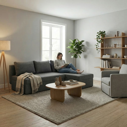 Coltar Extensibil Cu Lada, Vario Interschimbabil Stanga/Dreapta, Gri Inchis, 220 X 80 X 155 Cm