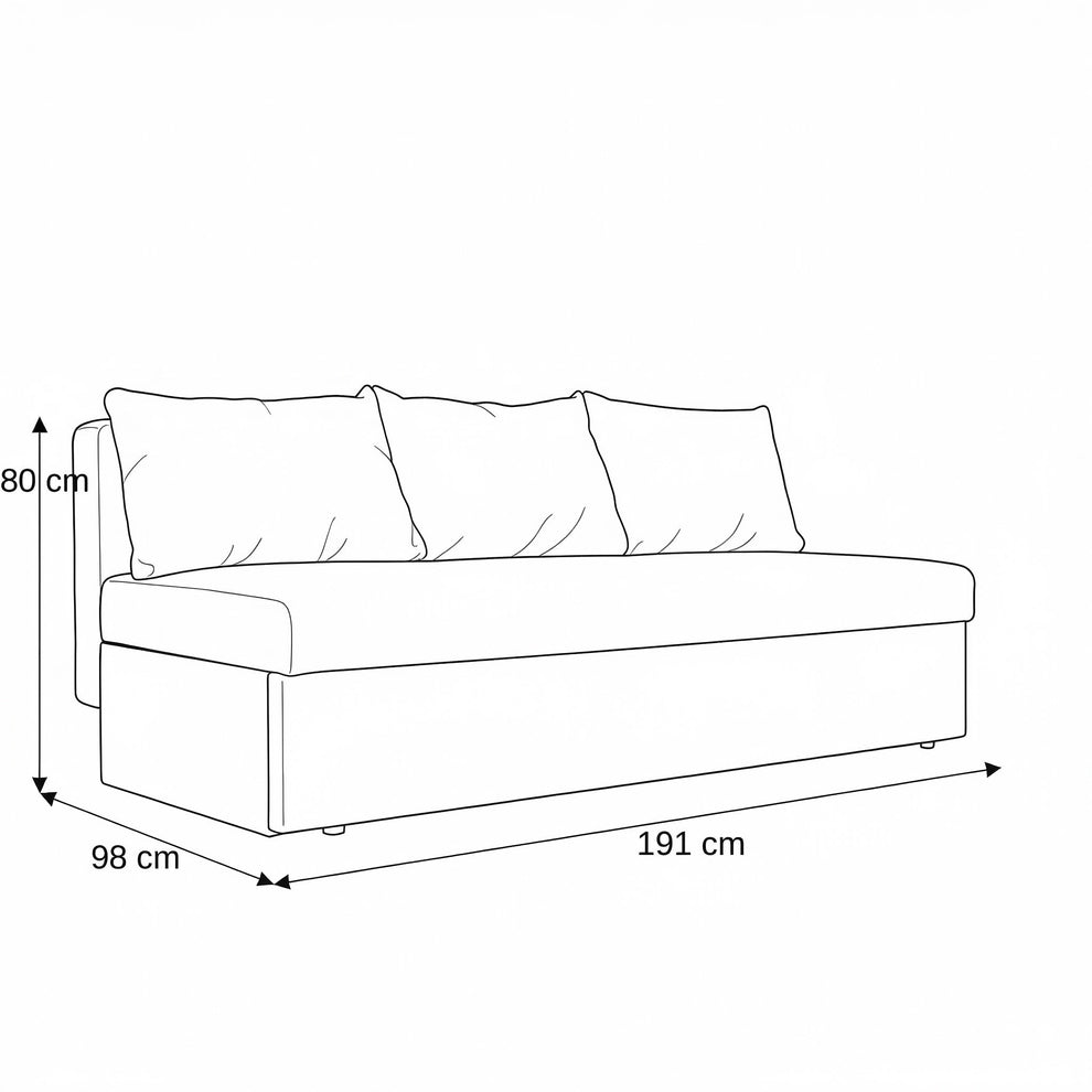 Canapea Extensibila Cu Lada Depozitare Vario, 191 x 98 x 80 Cm