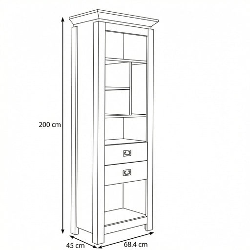 Biblioteca Casablanca Loft Cu 2 Sertare, 68.4 Cm