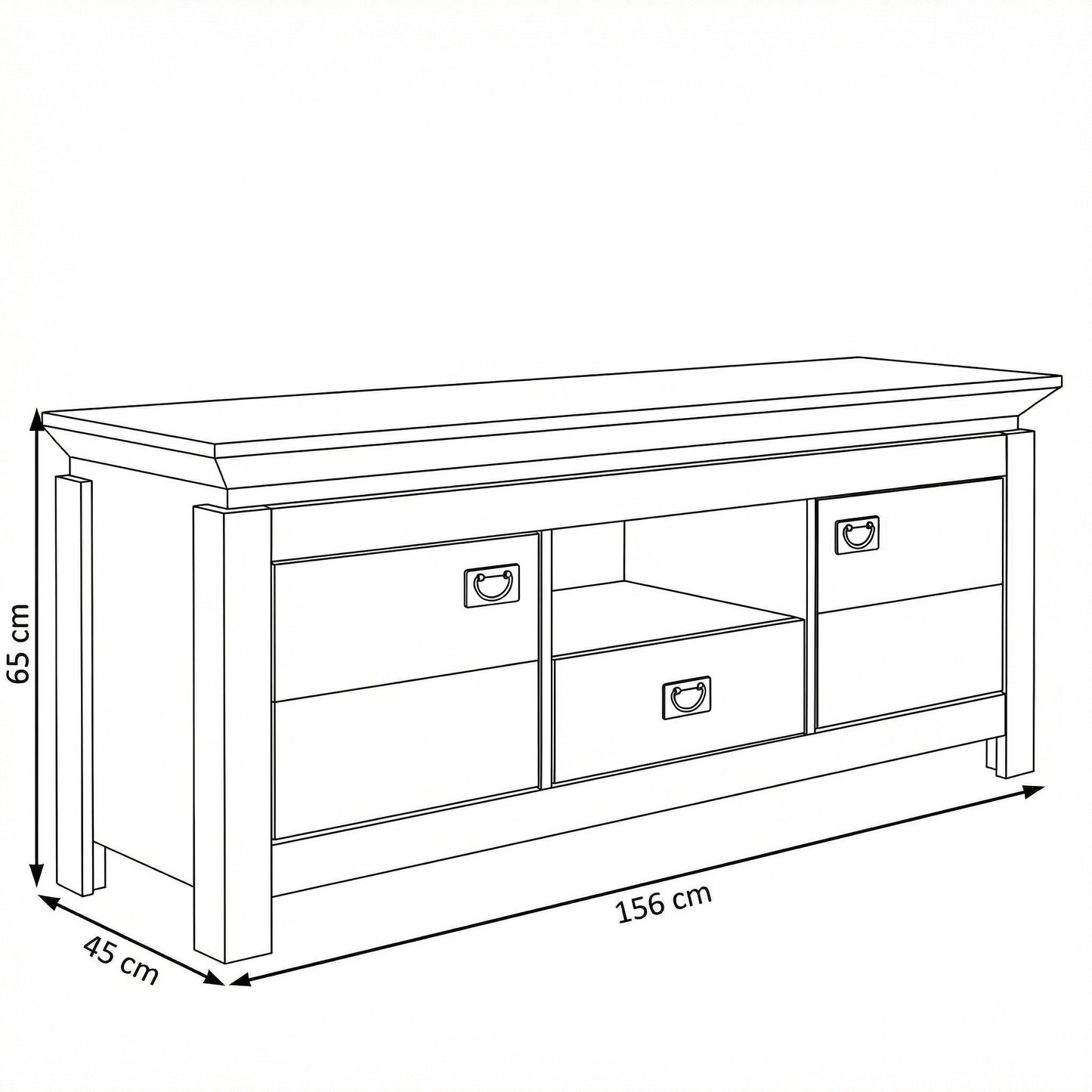 Comoda Tv Casablanca Loft Cu 2 Usi Si 1 Sertar, 156 Cm