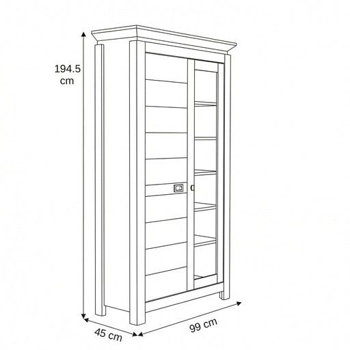 Vitrina Cu 2 Usi Casablanca Loft, Gri, 99 Cm