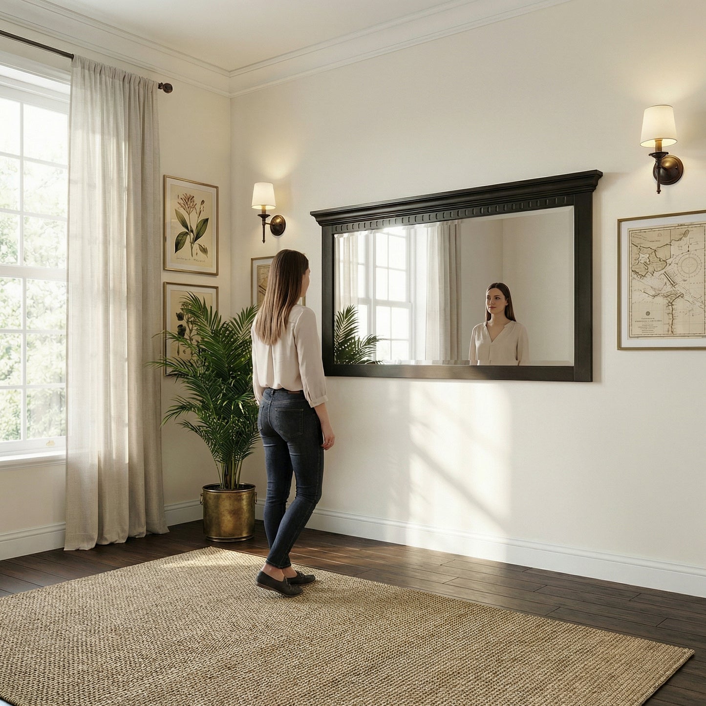 Rama Oglinda Saint Tropez New Negru, Vopsit, 180 cm