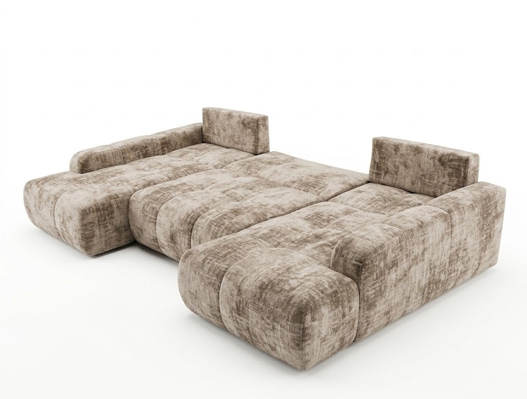 Coltar U Extensibil Luna, 6 Locuri, Onyx 3 Linen, 330 Cm
