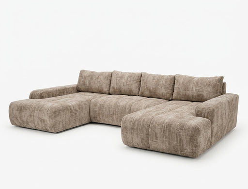 Coltar U Extensibil Luna, 6 Locuri, Onyx 3 Linen, 330 Cm