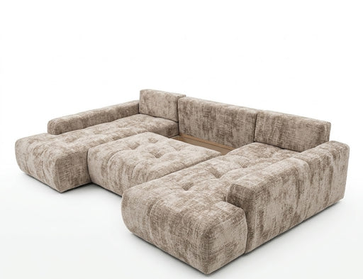 Coltar U Extensibil Luna, 6 Locuri, Onyx 3 Linen, 330 Cm