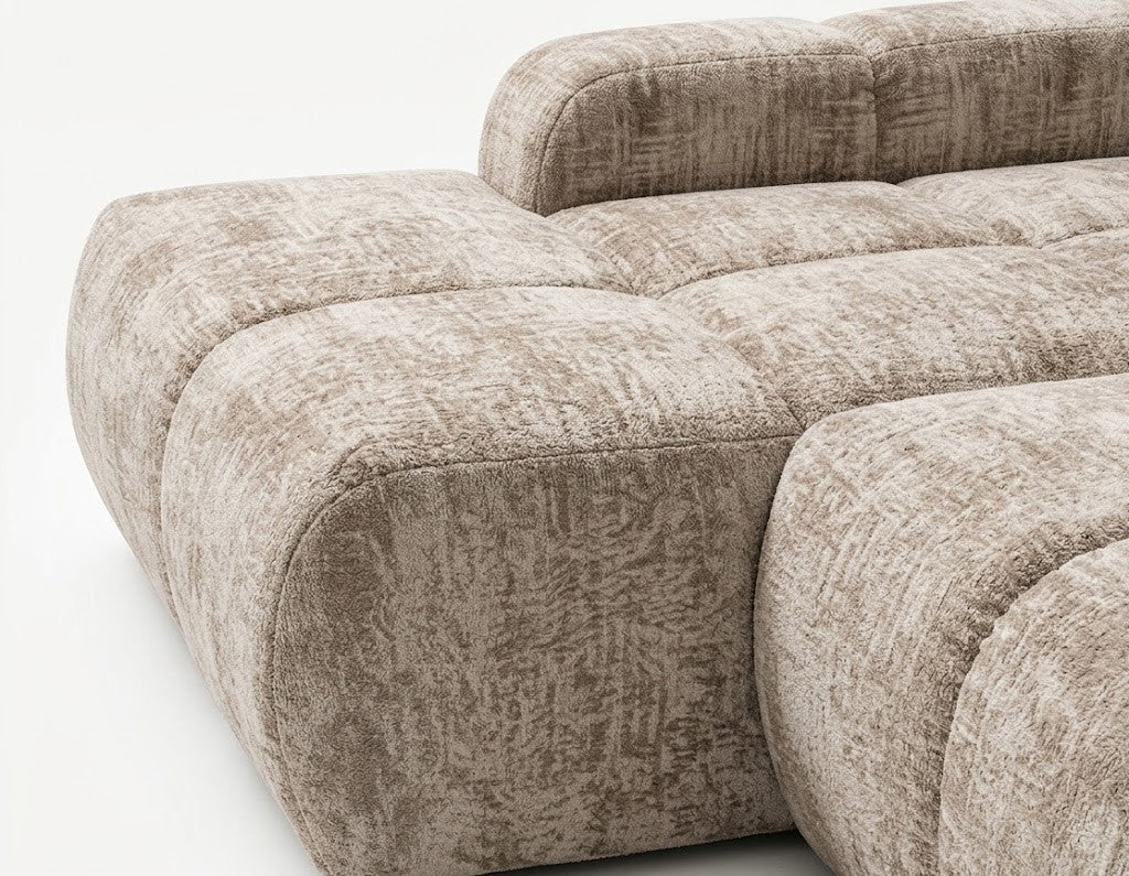 Coltar U Extensibil Luna, 6 Locuri, Onyx 3 Linen, 330 Cm