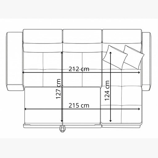 Coltar Extensibil Cu Insula Ventotene, 5 Locuri, Lada Depozitare, Gri inchis, 269 Cm