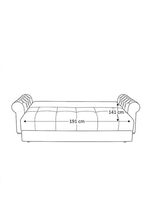 Canapea Extensibila Trendy, 3 Locuri, Lada Depozitare, Bej, 243 Cm