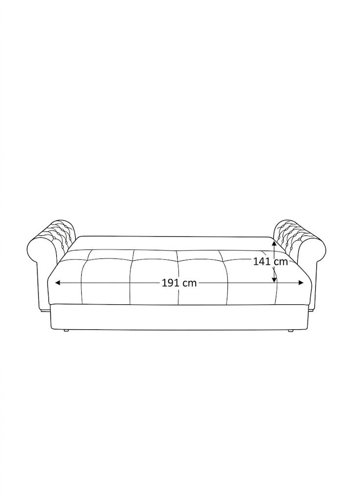 Canapea Extensibila Trendy, 3 Locuri, Lada Depozitare, Bej, 243 Cm