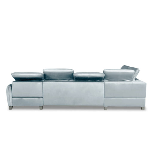 Coltar U Extensibil Cu Lada Tiago, Stanga, 6 Locuri, Tetiere Reglabile, Gri, 330 Cm