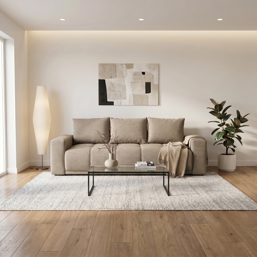 Canapea Extensibila Green, 3 locuri, Lada Depozitare, Caleido Taupe, 240 Cm