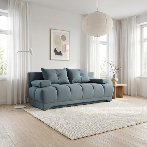 Canapea Extensibila Dali, 3 Locuri, Lada Depozitare, Albastru, 210 Cm