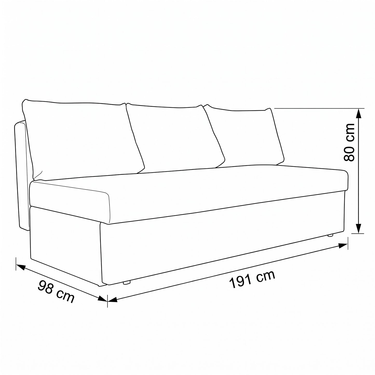 Canapea Extensibila Blue, Cu Lada Depozitare, 3 Locuri, Gri Deschis, Luis 83, 191 Cm