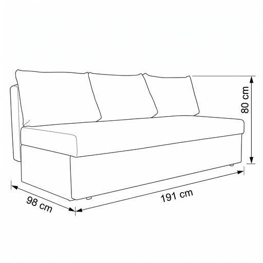 Canapea Extensibila Blue, Cu Lada Depozitare, 3 Locuri, Gri Deschis, Luis 83, 191 Cm