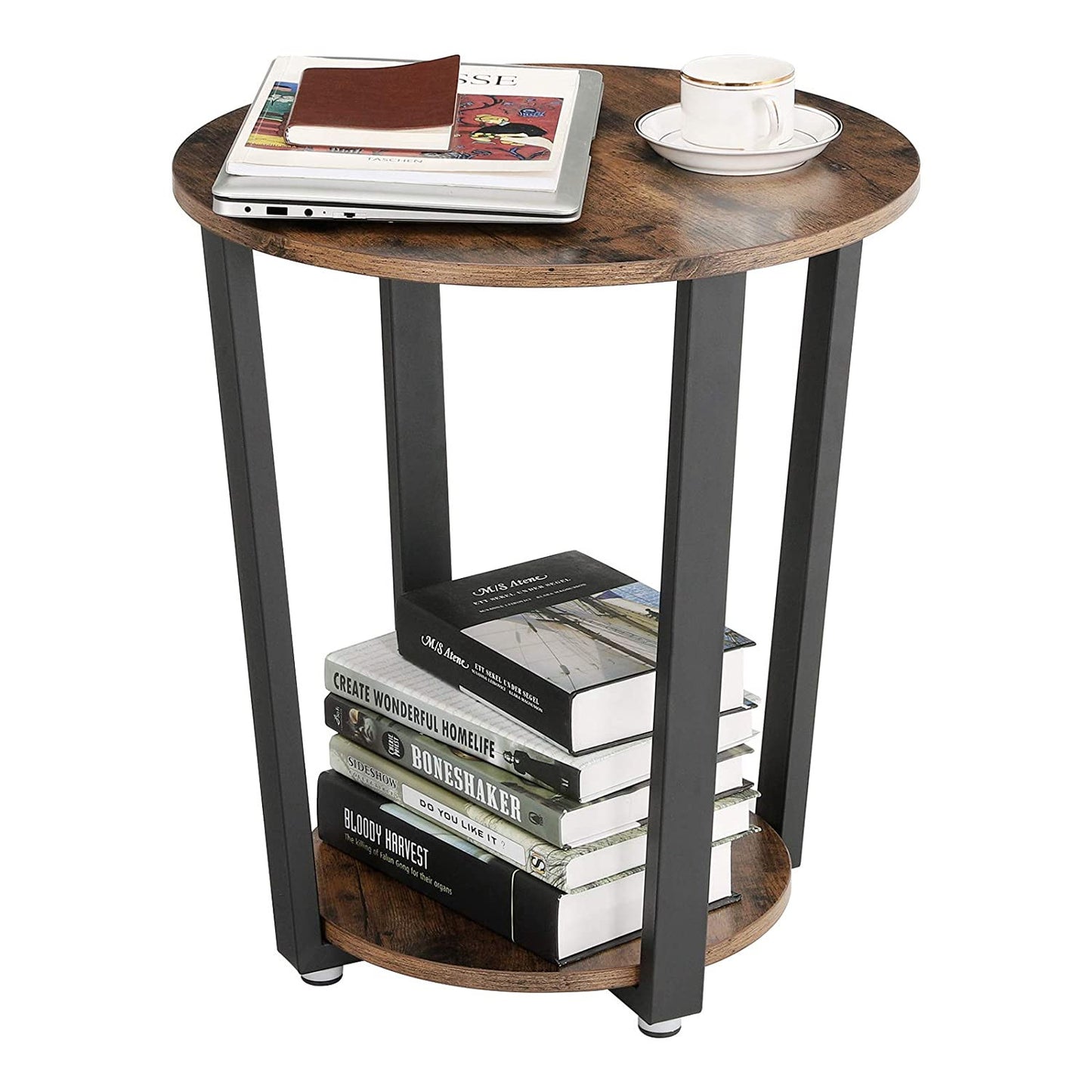 Masa cafea Vintage rotunda maro rustic 500