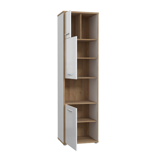 Etajera Chicory, Stejar Riviera Si Alb Si Alb Super Lucios, 54.8 Cm