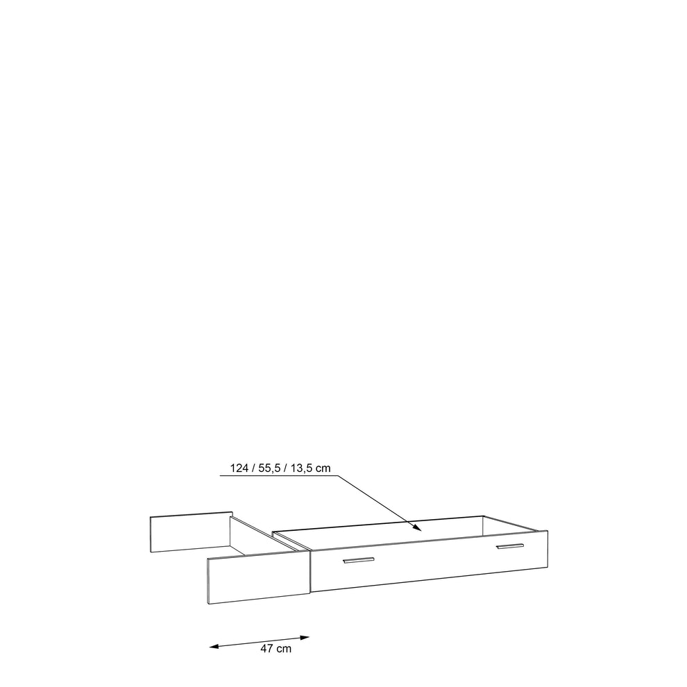 Sertar Pat Chicory, Stejar Riviera, 19.5 x 178 x 125 Cm