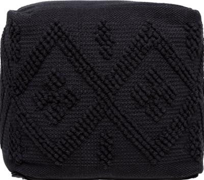 Taburet Pouf Safari, Negru, 45 x 45 x 45 Cm