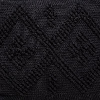Taburet Pouf Safari, Negru, 45 x 45 x 45 Cm