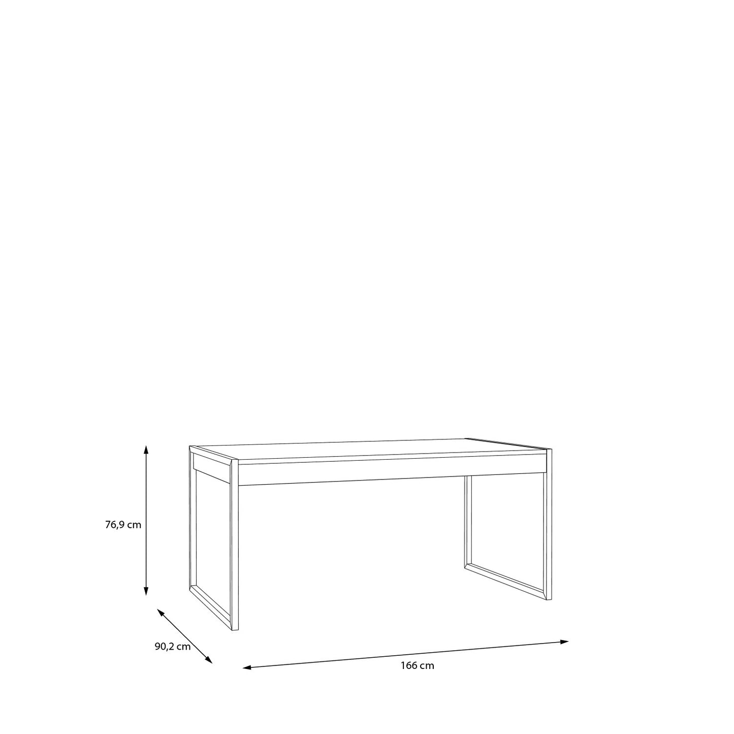 Masa High Rock, Fixa, Stejar Riviera, 166 x 90.2 x 76.9 Cm
