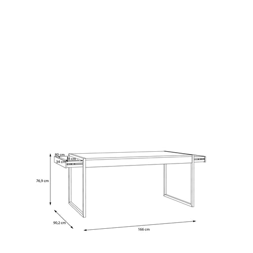 Masa High Rock, Fixa, Stejar Riviera, 166 x 90.2 x 76.9 Cm