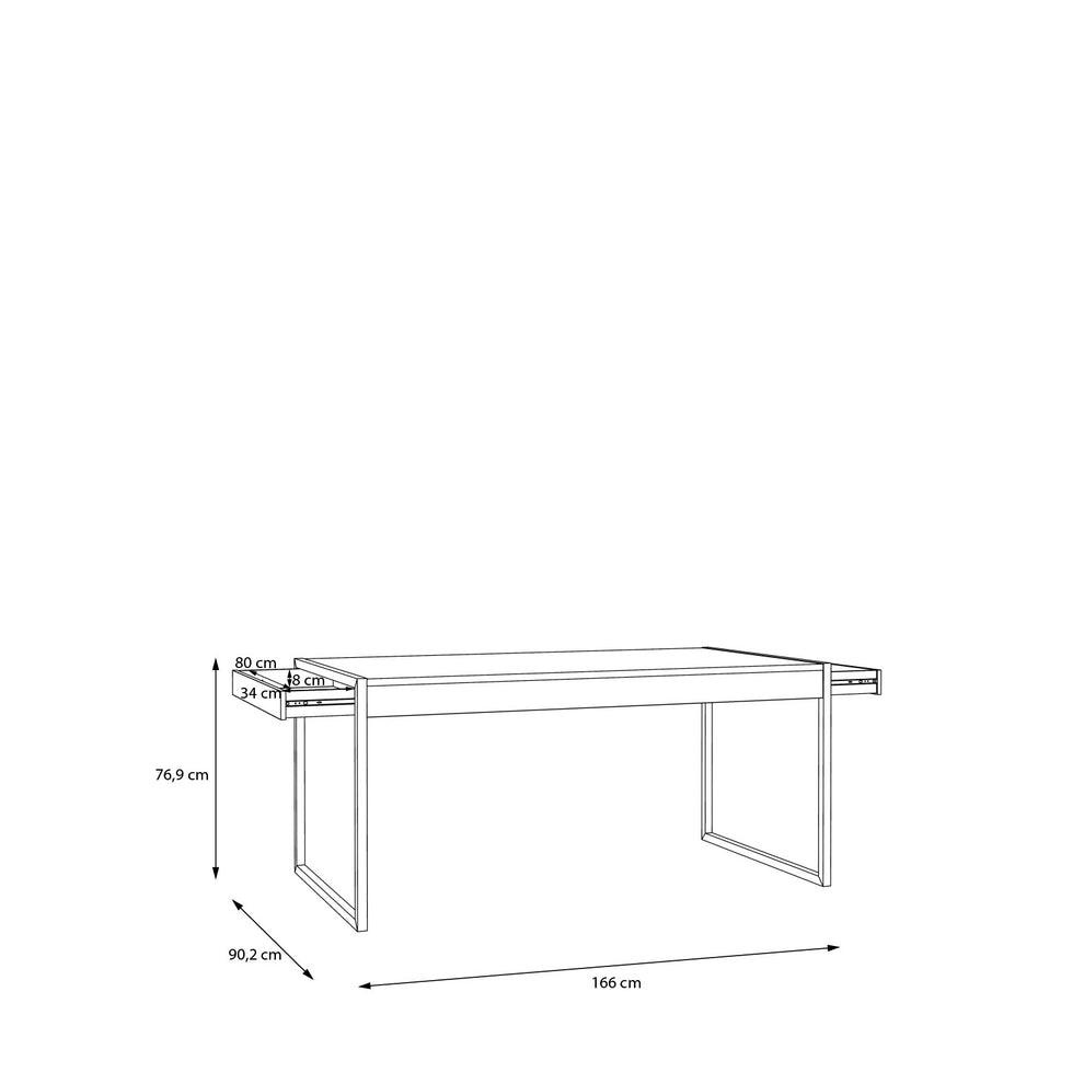 Masa High Rock, Fixa, Stejar Riviera, 166 x 90.2 x 76.9 Cm