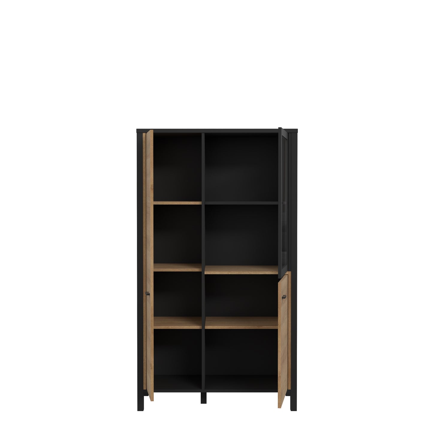 Vitrina High Rock, Natur si Negru, 86.3 Cm